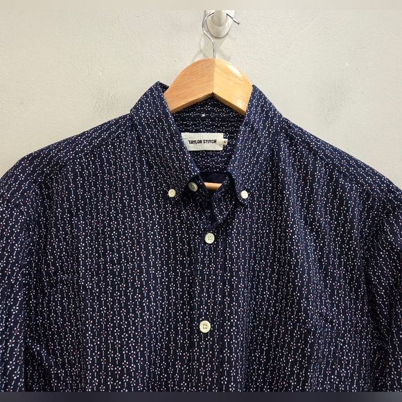 Taylor Stitch Button Shirt Men's Size 42 Navy Blue Cotton Long Sleeve - Picture 2 of 7